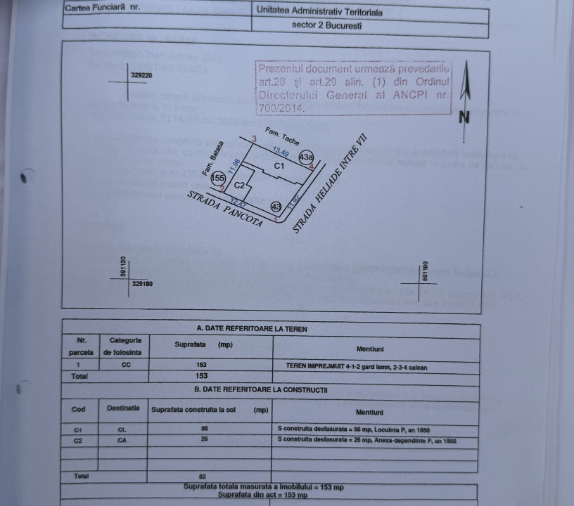 Teren intravilan 153 mp, utilitati, constructie demolabila | Doamna Ghica