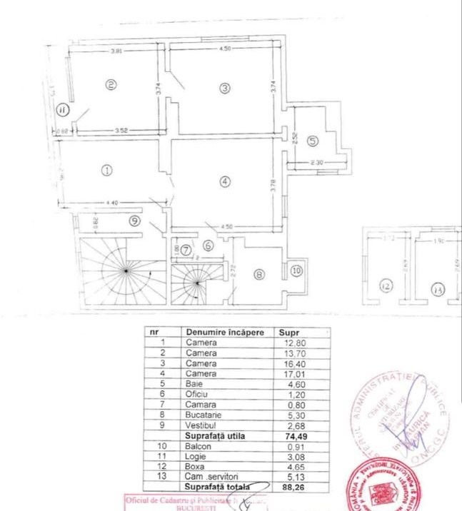 Apartament 4 camere, ultracentral, spațios, luminos, necesita renovare