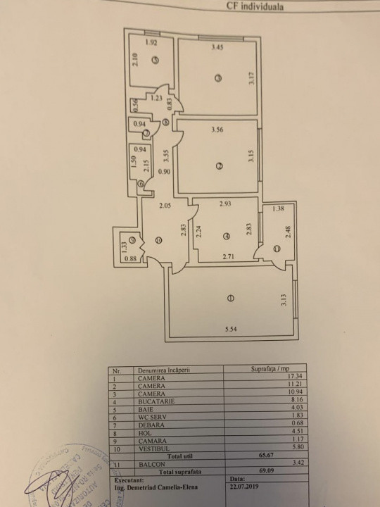 0% | Apartament 3 camere decomandat, nemobilat, Centrala proprie | Calea Moșilor