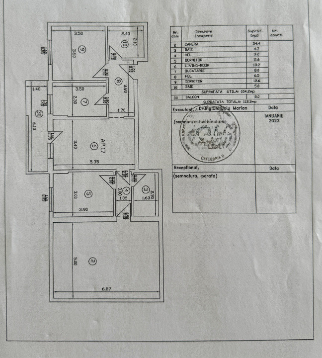 Apartament 4 camere, 112 mp, 2 bai, parcare subterana si boxa | Dobroesti