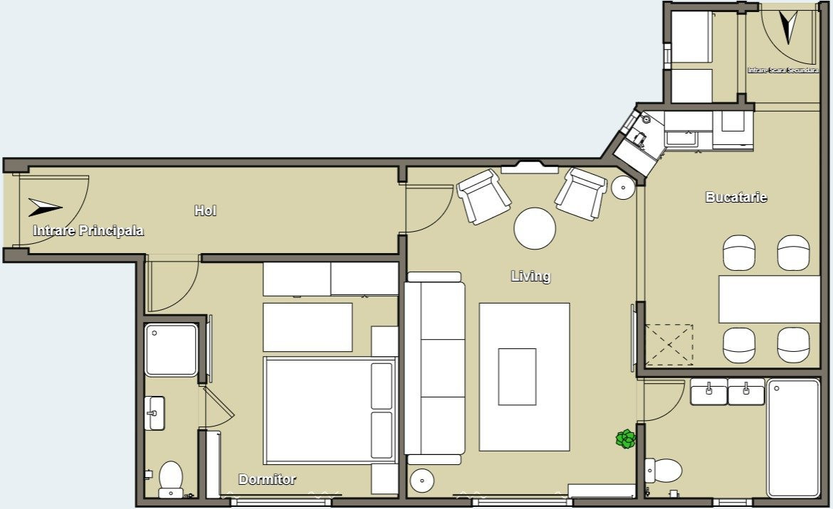Ultracentral - 2 camere mobilat, utilat, lux - AirBnb