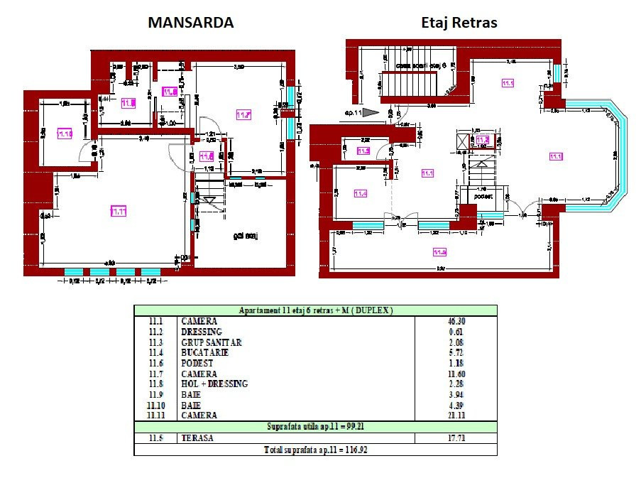 Kiseleff | Penthouse 3 camere  | tip duplex -Loc de parcare dublu 