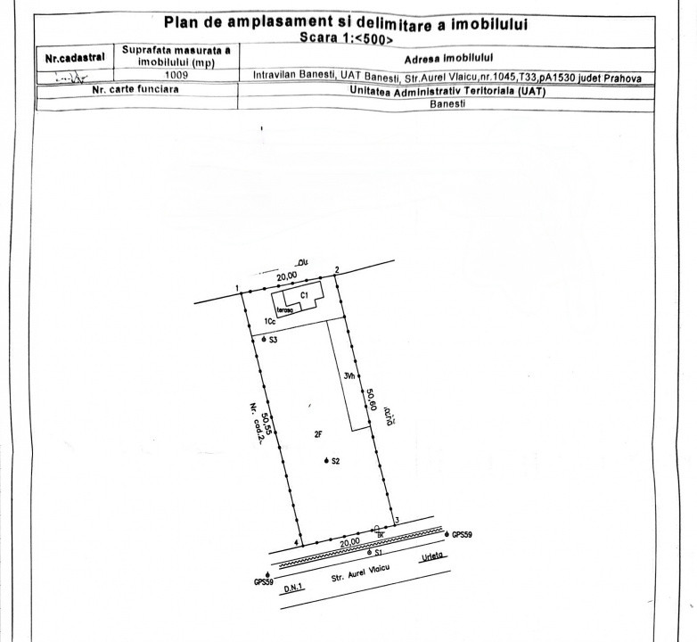 0% | Teren intravilan în Bănești, 1009 mp – utilități & deschidere 20 m