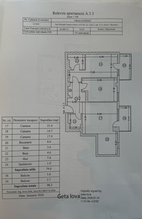 Apartament 3 camere NOU cu PARCARE, 91 mp, 2 balcoane | Șișești