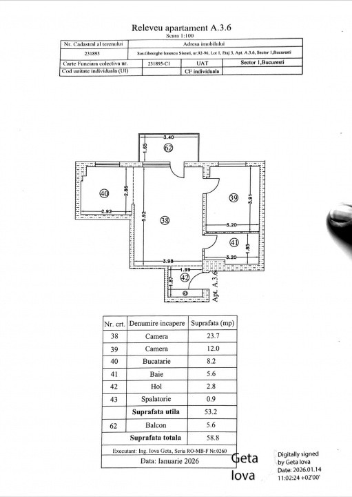 Apartament 2 camere NOU cu PARCARE, 68 mp | Încălzire pardoseala | Șișești