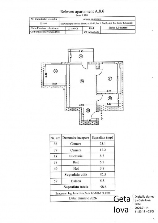 0% | Apartament 2 camere NOU, semidecomandat, 58 mp, 2 bai  | Atrium - Sișești