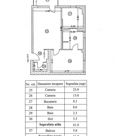 0% | Apartament 2 camere NOU, semidecomandat, 58 mp, 2 bai  | Atrium - Sișești