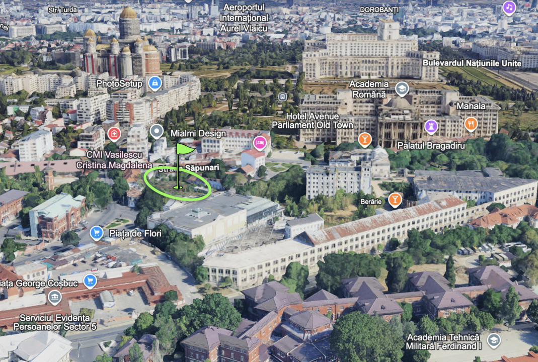 Teren 1387 mp cu front 27 ml, liber de construcții, zona Uranus - Piața de Flori