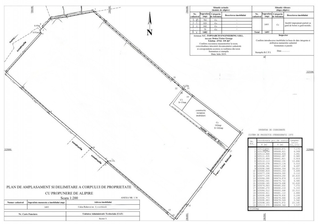Teren 1387 mp cu front 27 ml, liber de construcții, zona Uranus - Piața de Flori