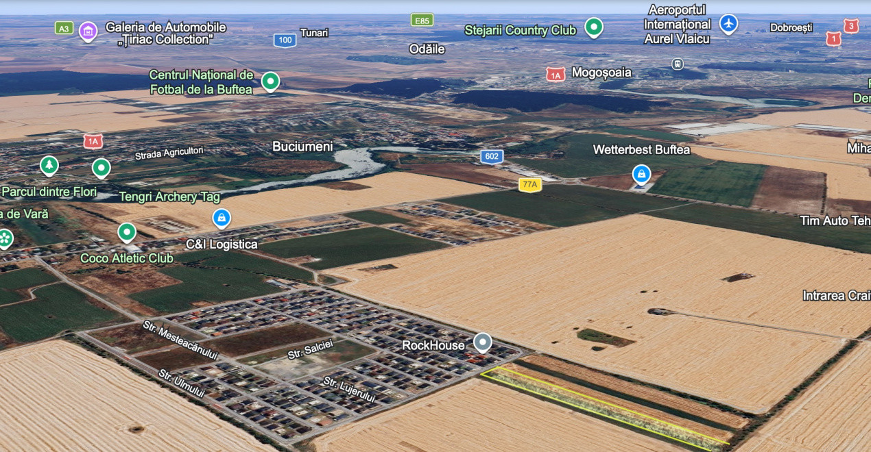 Teren intravilan 13124 mp cu front 44.5 m | Buftea - Cartierul Tineretului