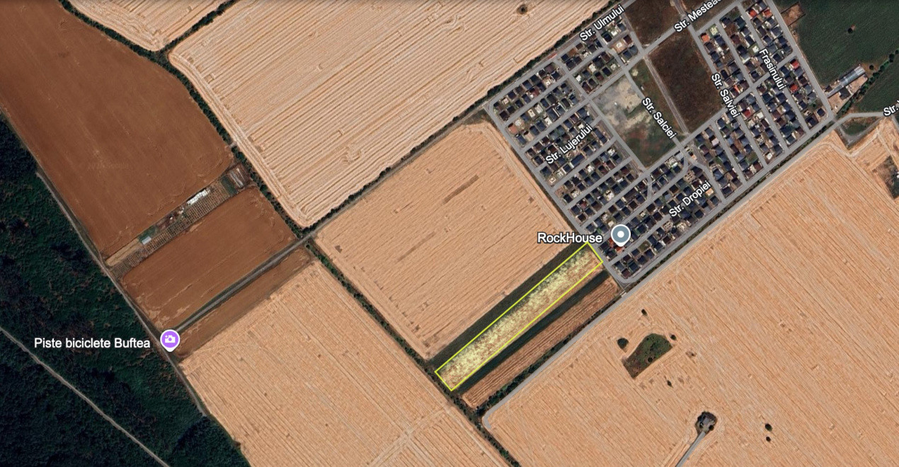 Teren intravilan 13124 mp cu front 44.5 m | Buftea - Cartierul Tineretului