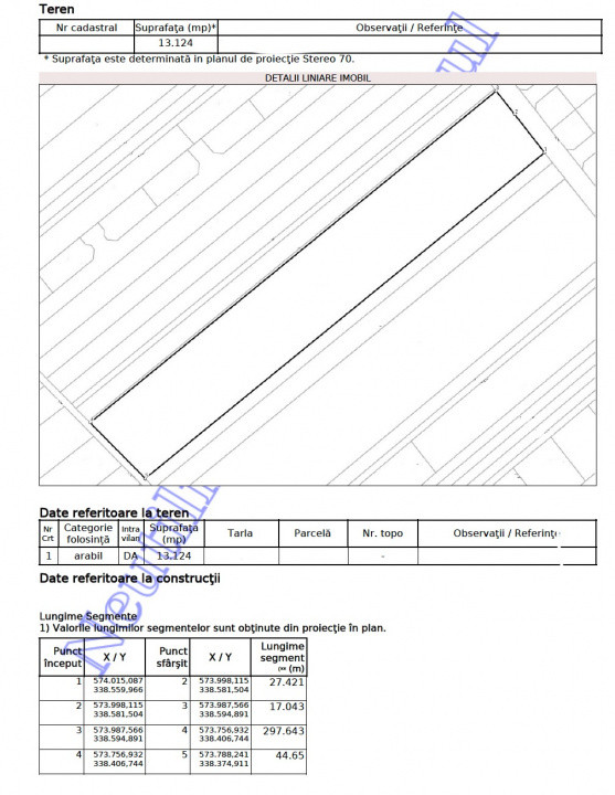 Teren intravilan 13124 mp cu front 44.5 m | Buftea - Cartierul Tineretului