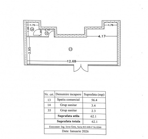 Spațiu comercial stradal 62 mp, cu vitrină de 12,68 m | Atrium Plaza – Sisești