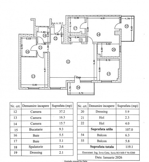 0% | Penthouse 3 camere NOU, decomandat, 119 mp, 2 balcoane  | Atrium - Sișești