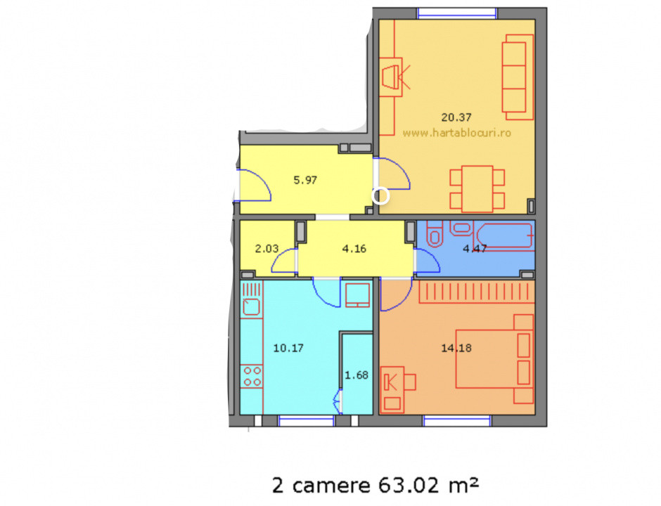 Apartament 2 camere decomandat cu CENTRALA, 63 mp, Nerva Traian - Panait Cerna