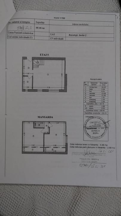 Duplex modern | 3 camere | 68,78 mp utili | Maior Vasile Băcilă | Etaj 4+M