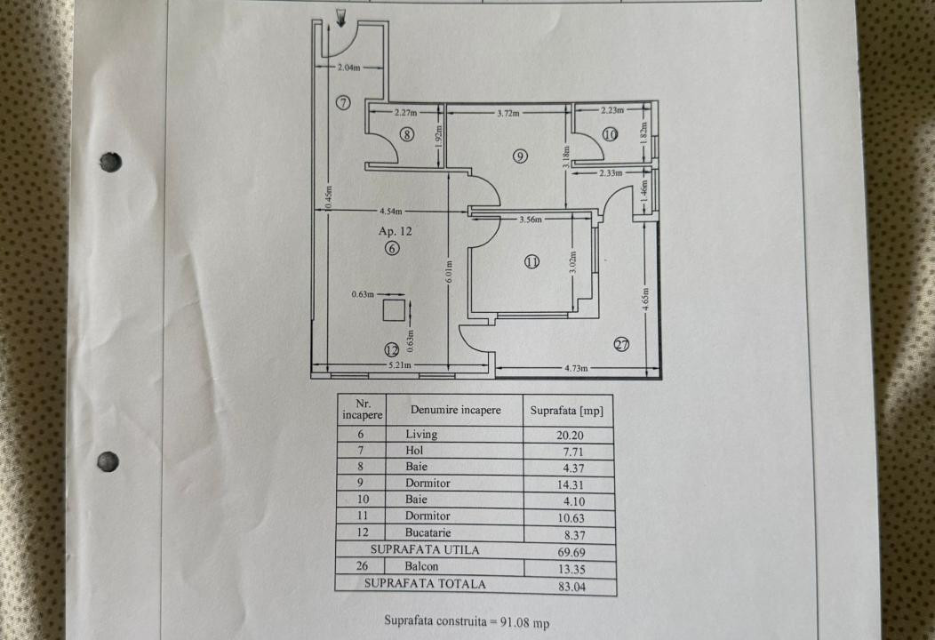Apartament 3 camere cu centrală proprie, pet friendly și parcare disponibilă 
