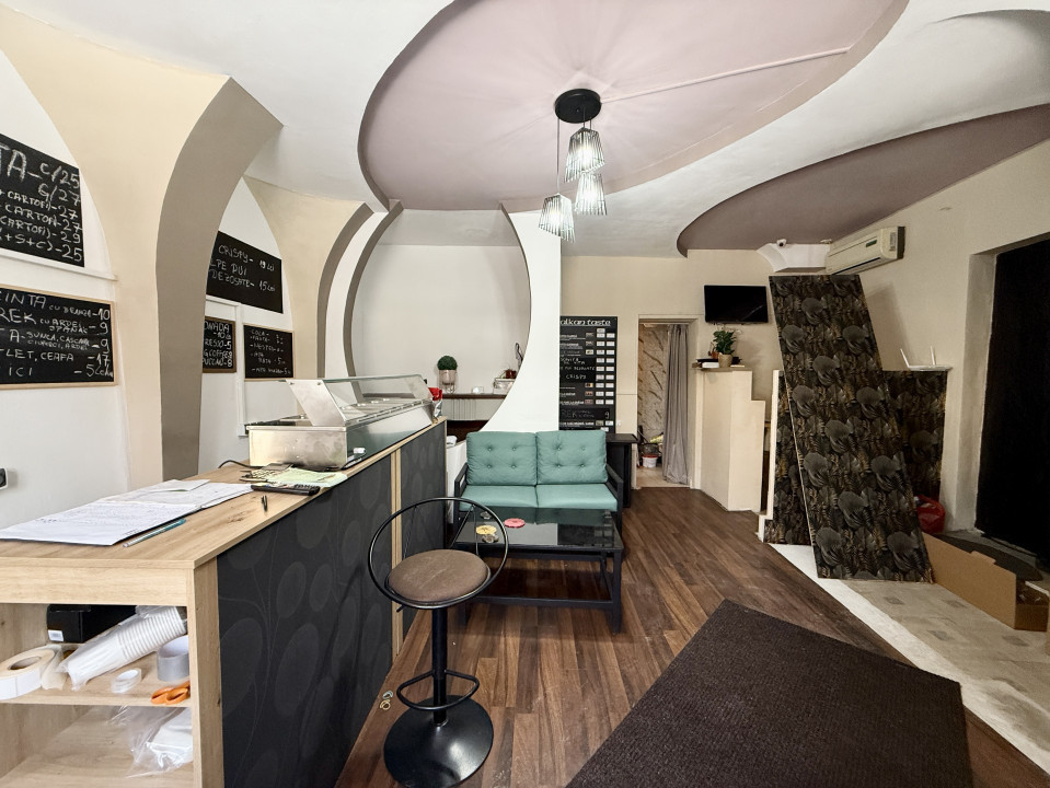 Spatiu birouri/fast-food, 2 intrari, 70 mp subsol+parter | Delea Veche