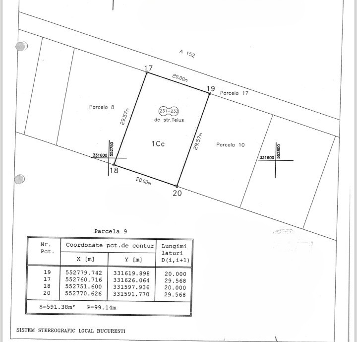 Teren intravilan, 610 mp, front 23 m, utilitati | Str. Teius - Rahova